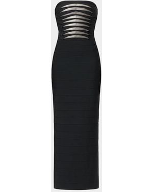 Hervé Léger The Metallic Strapless Bandage Gown - Black