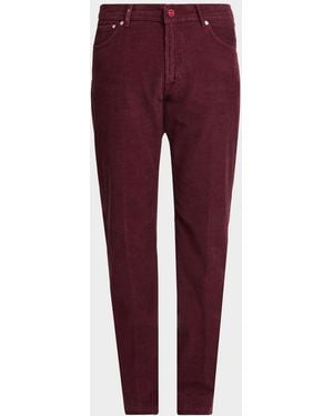 Kiton Apos;S Cotton-Blend Corduroy Slim-Fit Pants - Red