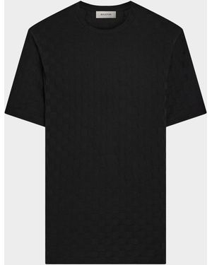 Bugatchi Apos;S Checked Cotton T-Shirt - Black