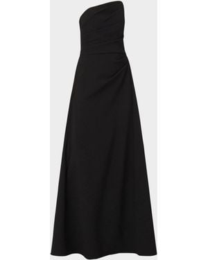 Shoshanna Dory Asymmetric Strapless Gown - Black