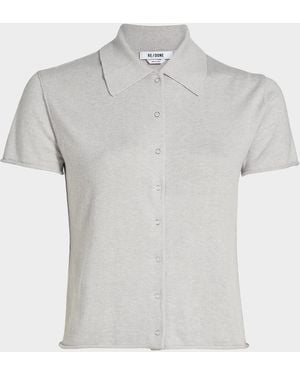RE/DONE The Conway Cotton-Blend Polo Shirt - Gray