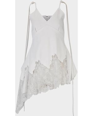 Marques'Almeida Denim And Lace Strappy Top - White