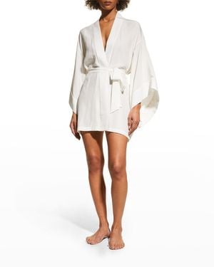 Kiki de Montparnasse Muse Silk Kimono Robe - White
