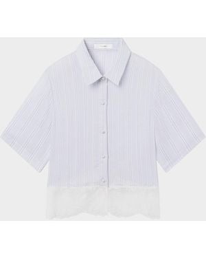 FRAME The Stripe Lace Shirt - White