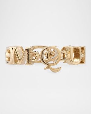 McQueen Logo Text Ring - Natural