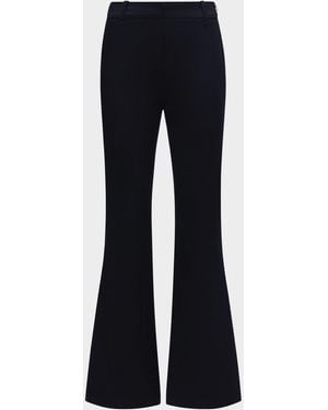 Callas Milano Mila Cropped Flare-Leg Stretch Cotton Pants - Blue