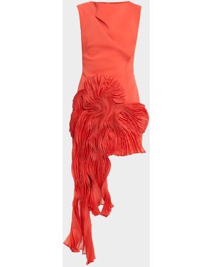 Acler Forever Young Aberleigh Organza-Drape Mini Dress - Red