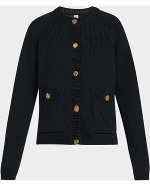 TOTEME Hammered Button Knit Cardigan - Blue