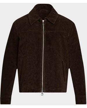 Joe's Jeans Suede Full-Zip Jacket - Brown