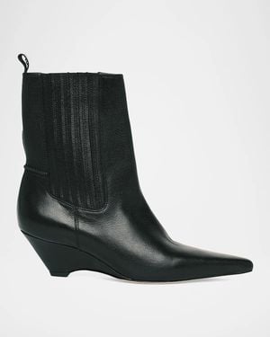 Cinq À Sept 60Mm Parker Curved Wedge Ankle Boots - Black