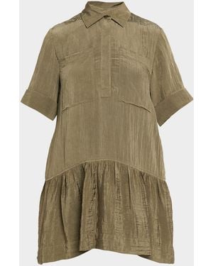 Jonathan Simkhai Cris Short-Sleeve Shirtdress - Green