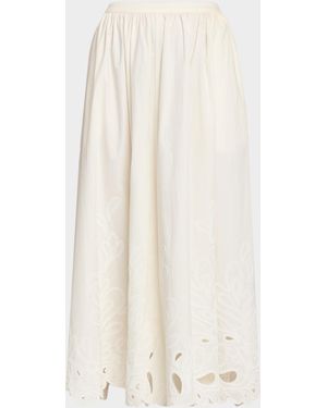 Cinq À Sept Espe Paisley Bloom Midi Skirt - White