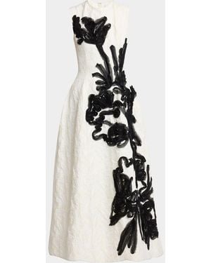 Erdem Floral Brocade Cocktail Dress - White