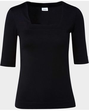 Akris Punto Square-Neck Jersey Top - Black