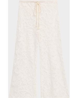 JBQ Andros Embroidered Drawstring Pants - Natural