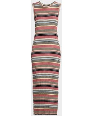Weekend by Maxmara Sleeveless Jacquard Knit Bodycon Midi Dress - White