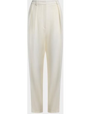 Altuzarra Emmett Pleated Tapered-Leg Wool Pants - White