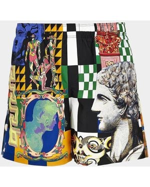 Versace Apos;S Medusa Collage Swim Trunks - Blue