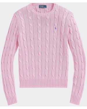 Polo Ralph Lauren Julianna Cable-Knit Cotton Sweater - Pink