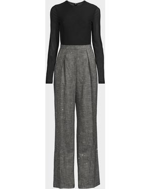 Black Halo Dante Mixed-Media Jumpsuit - Black