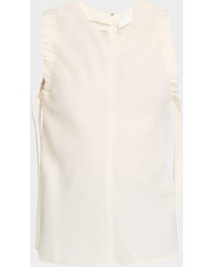 Helmut Lang Ruched Sleeveless Top - White