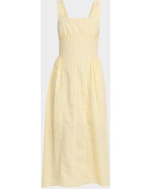 Tanya Taylor Cadence Gingham Midi Dress - Yellow