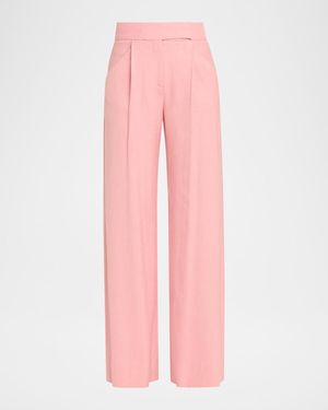 Veronica Beard Marbeau Wide-Leg Pants - Pink
