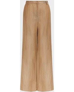 Twp Henry Chevron Linen-Blend Wide-Leg Pants - Natural