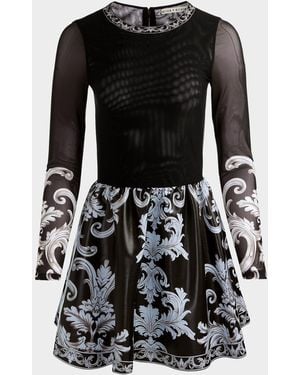 Alice + Olivia Winter & Apos;S Tale Chara Vegan Mini Dress - Black