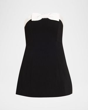 Alice + Olivia Katya Sculpted Bow Romper - Black