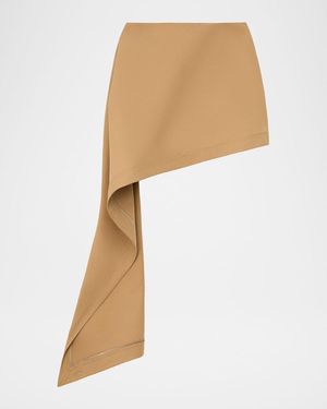 Loewe Asymmetric Drape Mini Skirt - White
