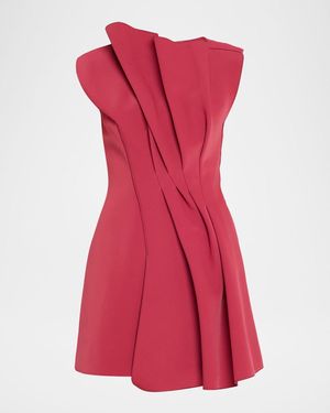 Acler Hawkley Architectural Draped Mini Dress - Red