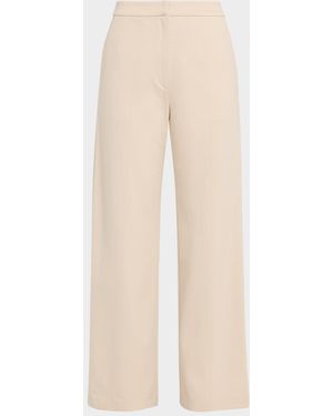 Misook Wide-Leg Stretch Ponte Pants - Natural