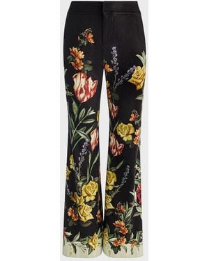 Alice + Olivia Dylan Floral Wide-Leg Pants - Multicolor