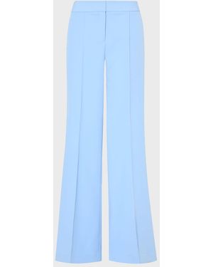 MILLY Nash Wide-Leg Cady Pants - Blue