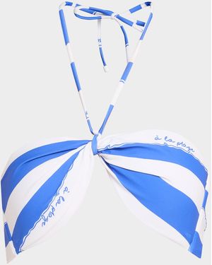 MILLY A La Plage Halter Bikini Top - Blue