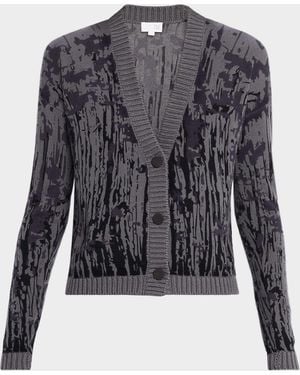 TSE Cashmere Abstract-Print Cardigan - Blue