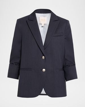 Twp Boyfriend Single-Breasted Stretch Wool Blazer - Blue