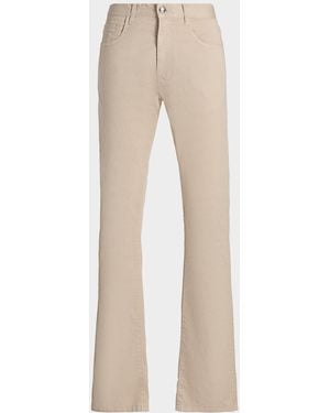 Canali Apos;S Cotton Slim Straight Leg Five-Pocket Pants - Natural
