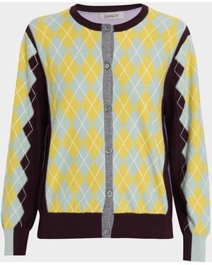 Zankov William Wool Argyle Colorblock Cardigan - Multicolor
