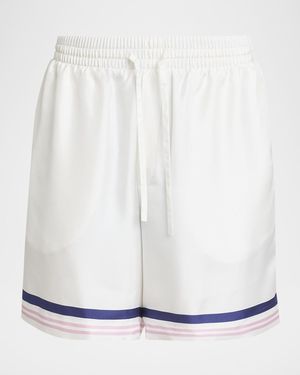 CASABLANCA Apos;S Silk Drawstring Shorts - White