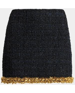 Balmain Embellished Metallic Tweed Mini Skirt - Black