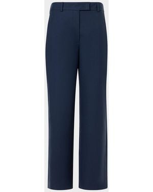 Akris Christelle Cotton Cropped Wide-Leg Pants - Blue