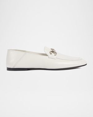 Gucci Jordaan Soft Leather Loafers With Horsebit - White