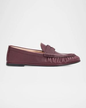 Stuart Weitzman Spencer Leather Penny Loafers - Purple
