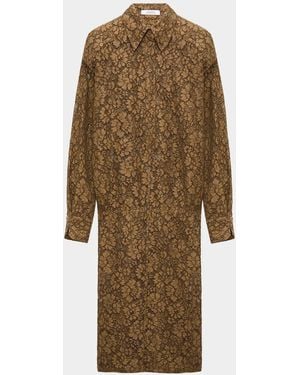 Dorothee Schumacher Powerful Lace Blouson Midi Shirtdress - Natural