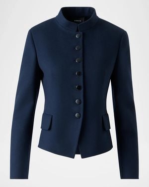 Akris Deva Wool Flannel Double-Face Jacket - Blue