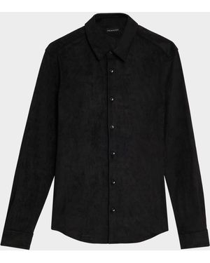 Monfrere Apos;S Cooper Suede Button-Down Shirt - Black