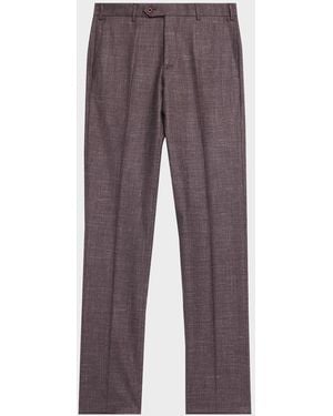 Zanella Apos;S Parker Silk And Wool Tapered Pants - Purple