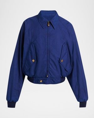 Versace Apos;S Overdyed Medusa Cotton Gabardine Jacket - Blue